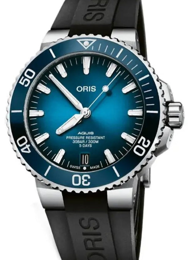 Oris Aquis Date 43.5 mm Stal Niebieski