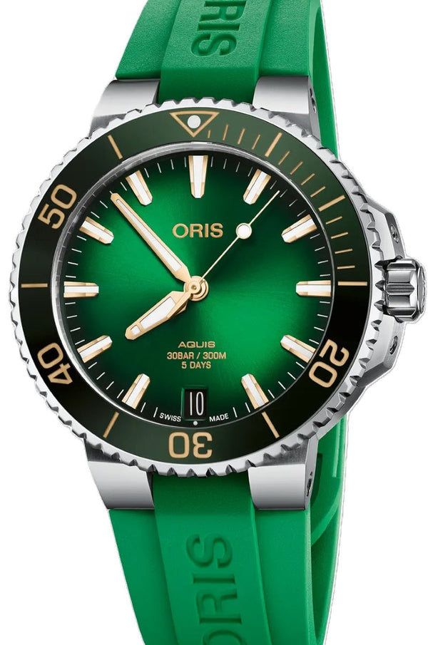 Oris Aquis DateCalibre 43.5 mm Stal Zielony