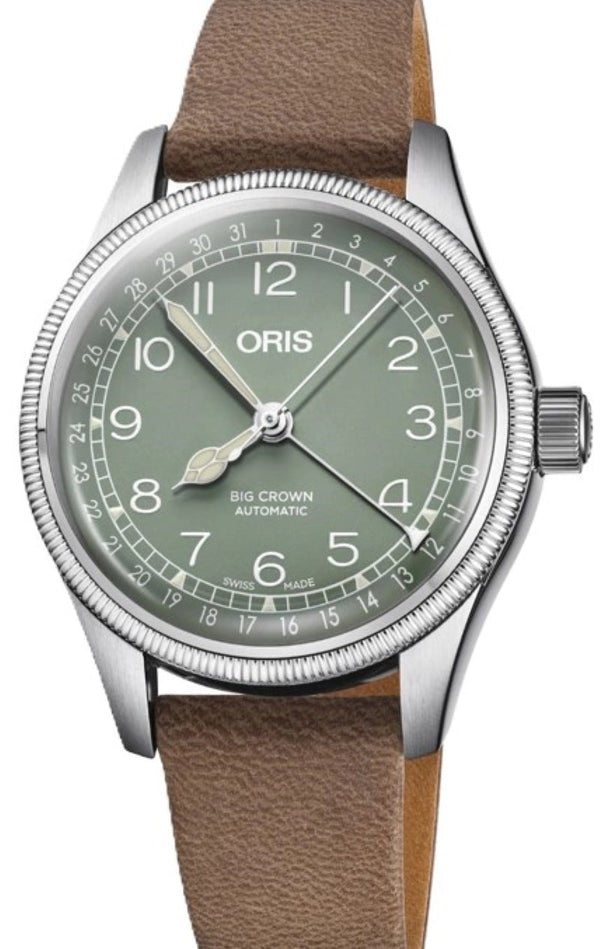 Oris Big Crown Pointer Date 38mm Stal Zielony
