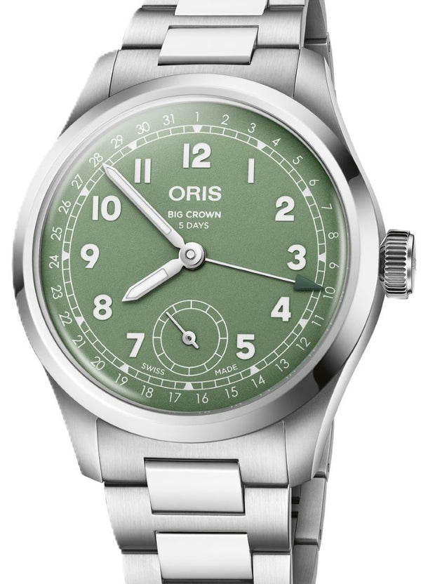 Oris Big Crown Pointer Date 40 mm Stal Zielony