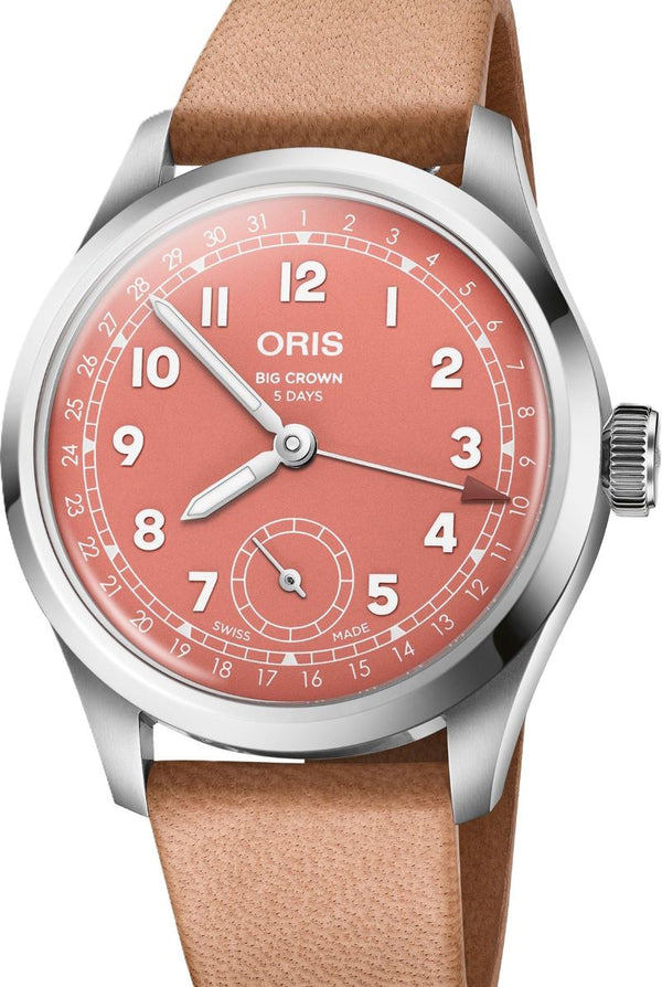 Oris Big Crown Pointer Date 40 mm Stal Czerwony