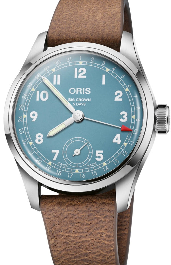 Oris Big Crown Pointer Date 38mm Stal Niebieski