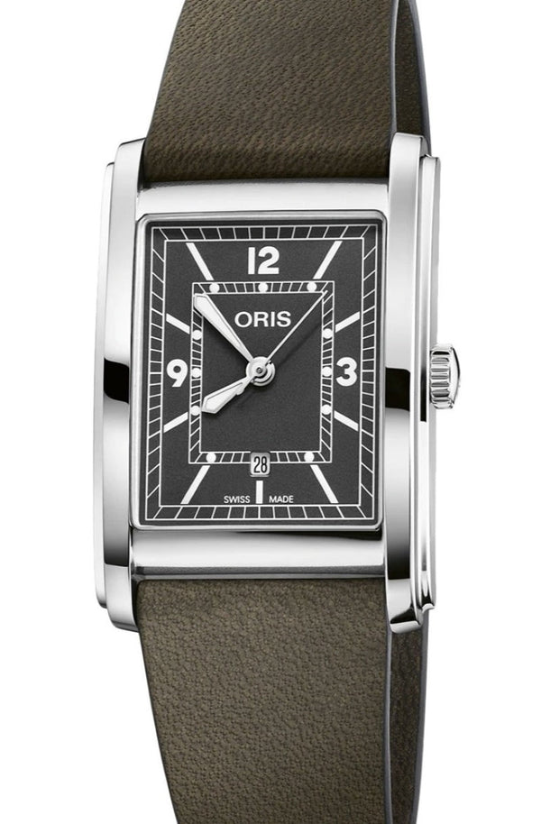 Oris Rectangular 25.5 x 38 mm Stal Szary