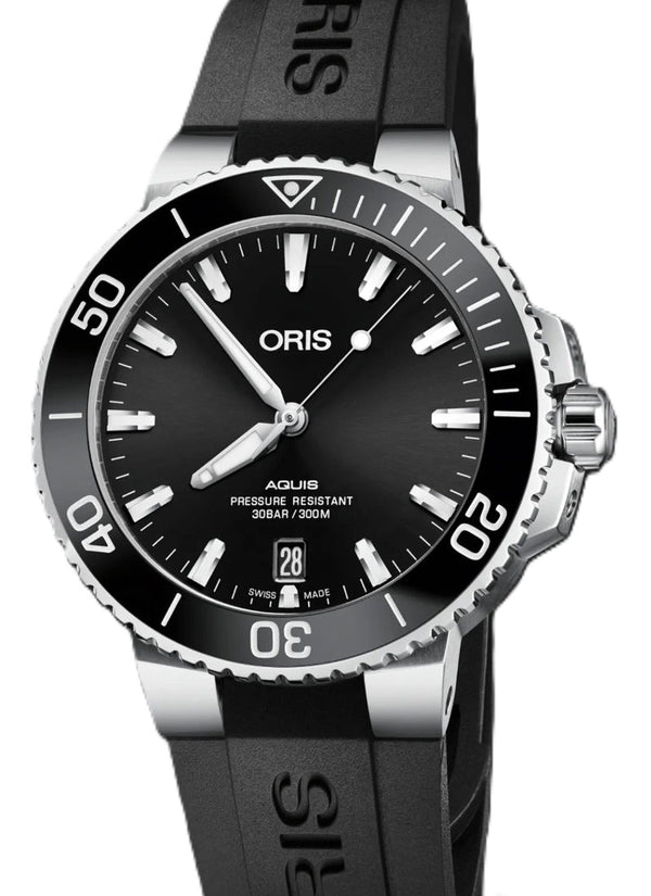 Oris Aquis Date 40 mm StalCzarny