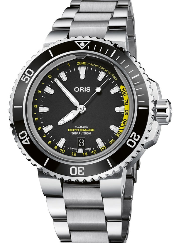Oris Aquis Depth Gauge 45.8 mm Stal Czarny