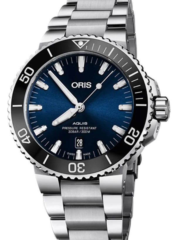 Oris Aquis Date 41.5 mm Stal Niebieski