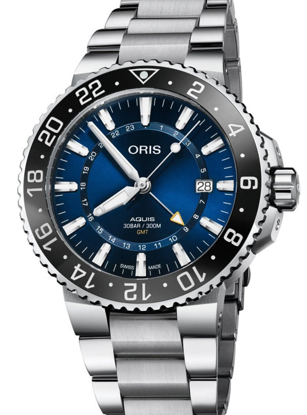 Oris Aquis GMT Date 43.5 mm Stal Niebieski