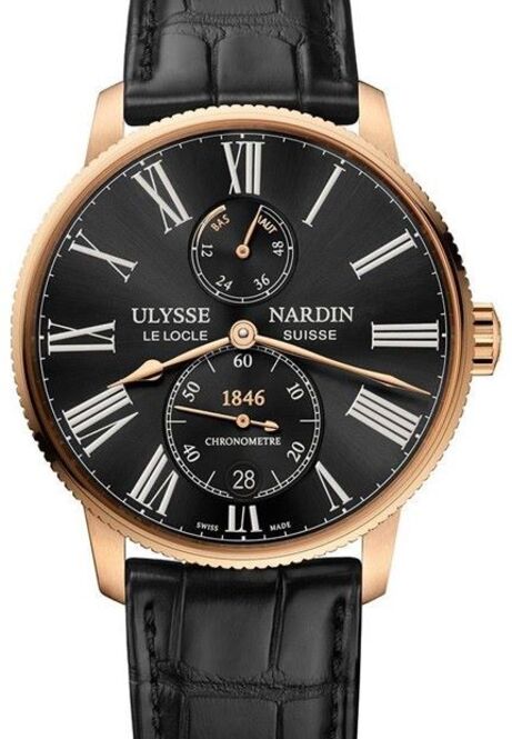 Ulysse Nardin Marine Torpilleur Czarny 42 mm Złoto różowe