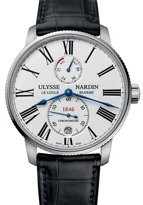 Ulysse Nardin Marine Torpilleur Biały 42 mm Stal