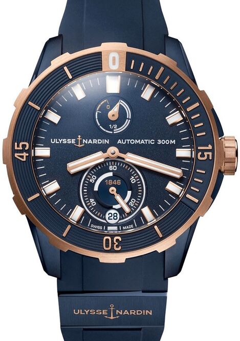 Ulysse Nardin Diver Chronometer Niebieski 44 mm Złoto różowe