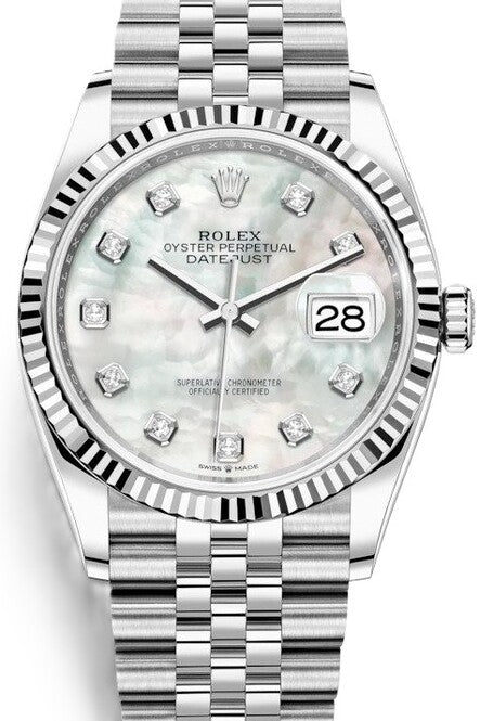 Rolex Datejust 36 mm Biały