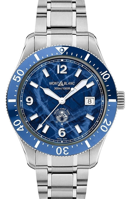 Montblanc 1858Ice Sea Automatic Date Niebieski 41 mm Stal