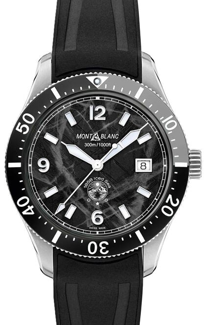 Montblanc Ice Sea Automatic Date black Czarny 41 mm  Stal