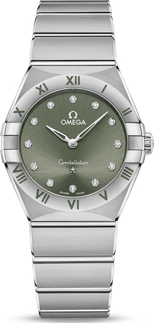 Omega Constellation Zielony 28 mm Stal