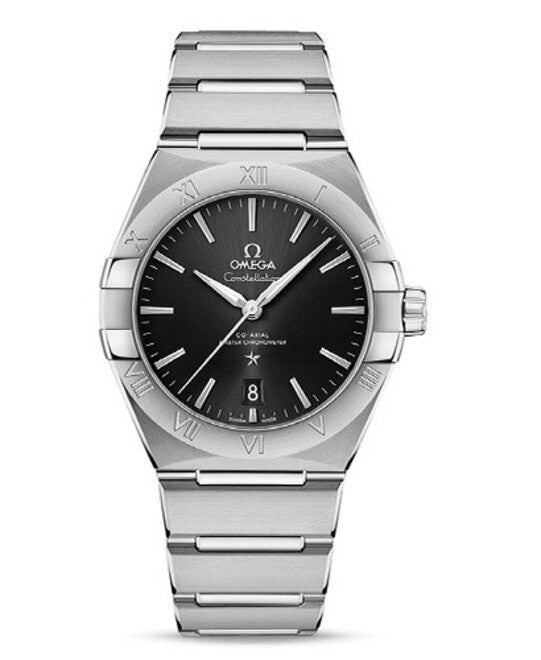 Omega Constellation Czarny 39 mm Stal