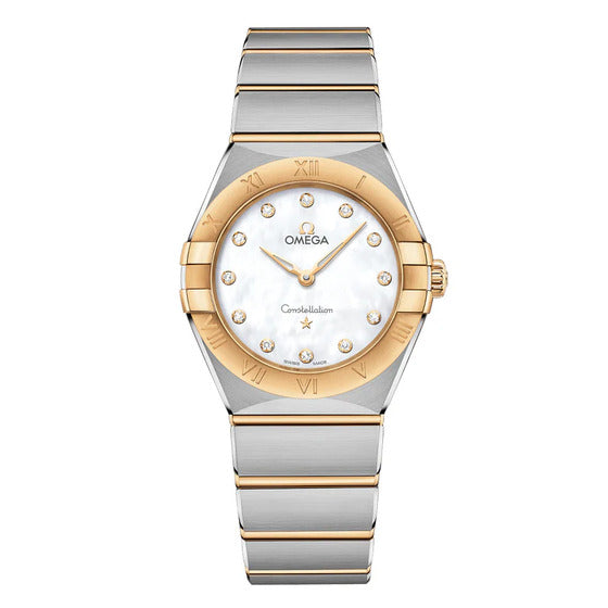 Omega Constellation Masa perlowa 28 mm Zloto/Stal