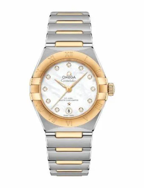 Omega Constellation Bialy 28 mm Zloto/Stal
