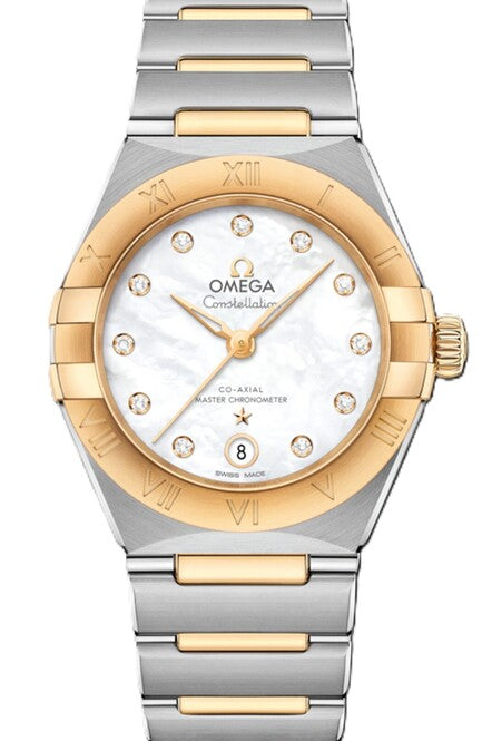 Omega Constellation Co-Axial 29mm Masa perłowa Złoto/Stal