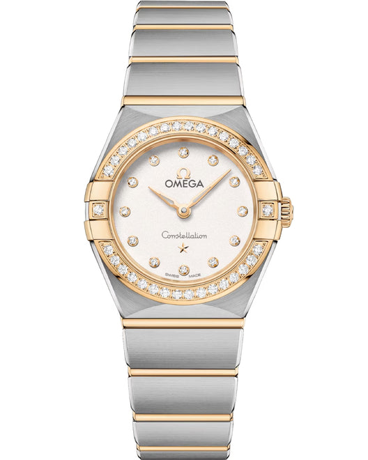 Omega Constellation Bialy 25 mm Zloto/Stal