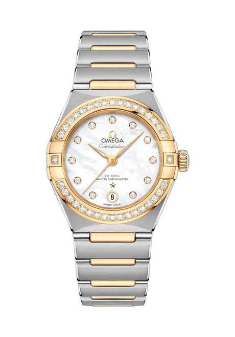 Omega Constellation Manhattan Masa perłowa Złoto/Stal