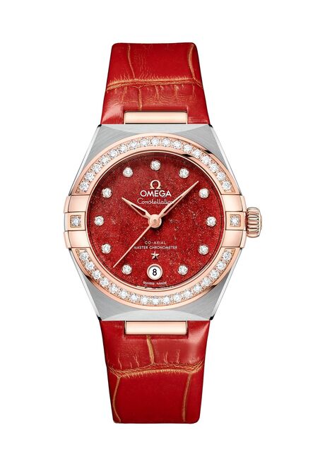 Omega Constellation Czerwony 29 mm Zloto/Stal