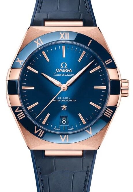 Omega Constellation Niebieski 41 mm Zloto rozowe
