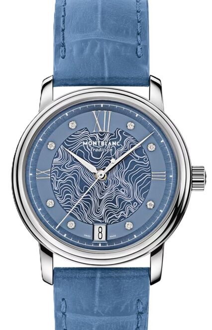 Montblanc Traditionautomatic date Blue 32 mm Steel 