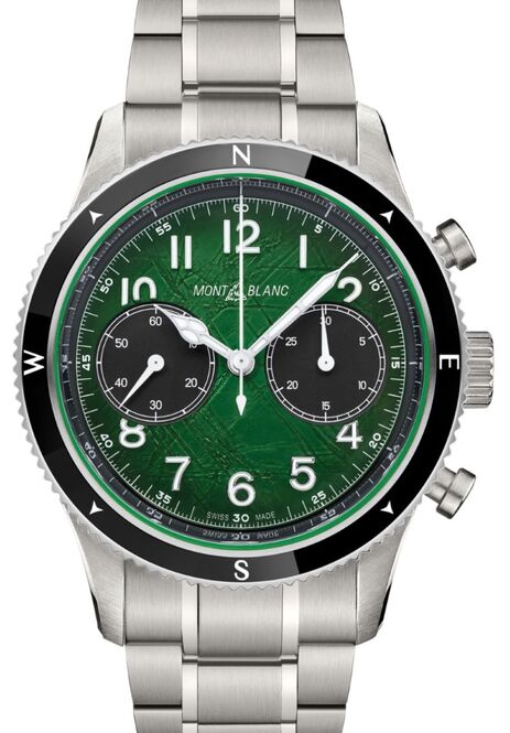 Montblanc 1858 automatic chronograph 0 oxygen Zielony 42 mm Stal