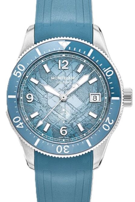 MontblancIced Sea Automatic Date 0 Oxygen Blue 38mm Steel 