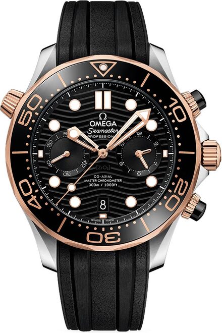 Omega Seamaster Diver 300 M Czarny Złoto różowe