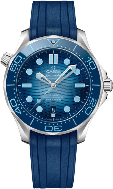 Omega Diver 300m Co-axial Summer Niebieski Seamaster Niebieski Stal