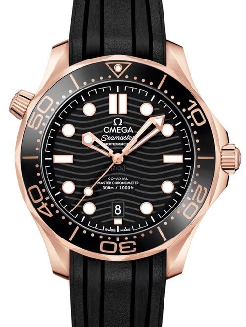 Omega Seamaster Diver 300 M Czarny 42 mm Zloto rozowe