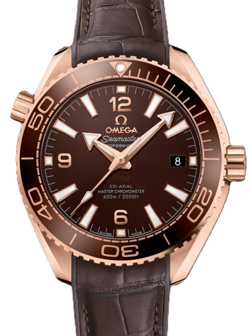 Omega Seamaster Planet Ocean Brazowy 39.5 mm Zloto rozowe