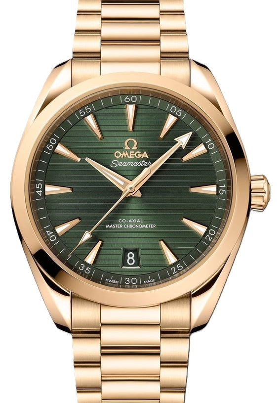 Omega Seamaster Aqua Terra Zielony 41 mm Żółte złoto