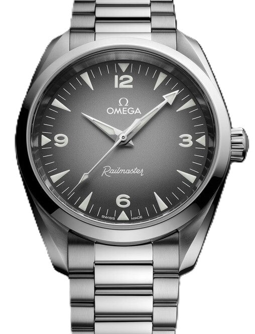 Omega Seamaster Railmaster Szary 38 mm Stal