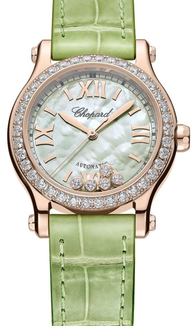 Chopard Happy Sport Green 30mm Rose Gold 