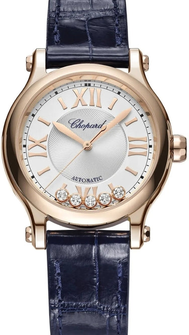 Chopard Happy Sport Silver 33mm Rose Gold 