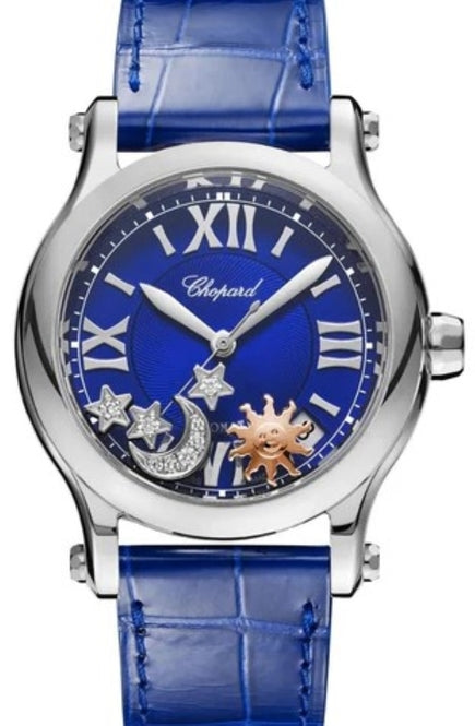 Chopard Happy Sport Sun Moon and Stars Blue 36 mm Steel 