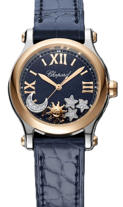 Chopard Happy SportSun Moon &amp; Stars Blue 30mm Gold/Steel 