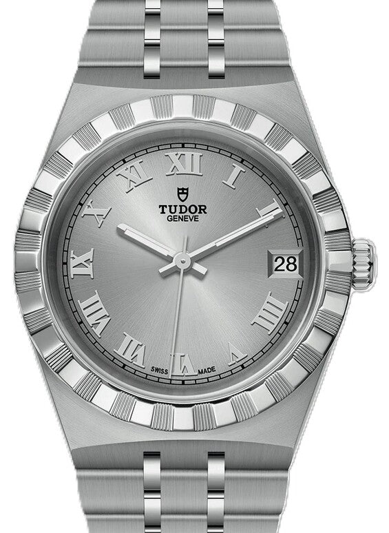 Tudor Royal Srebrny 34 mm Stal
