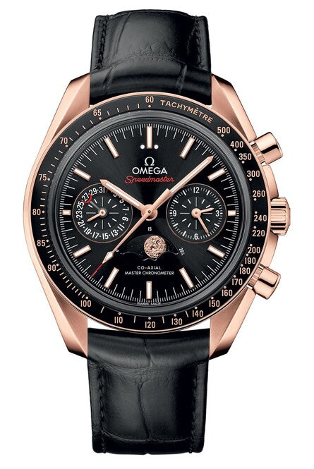 Omega Speedmaster Moonphase 44.25mm Czarny Złoto Sedna
