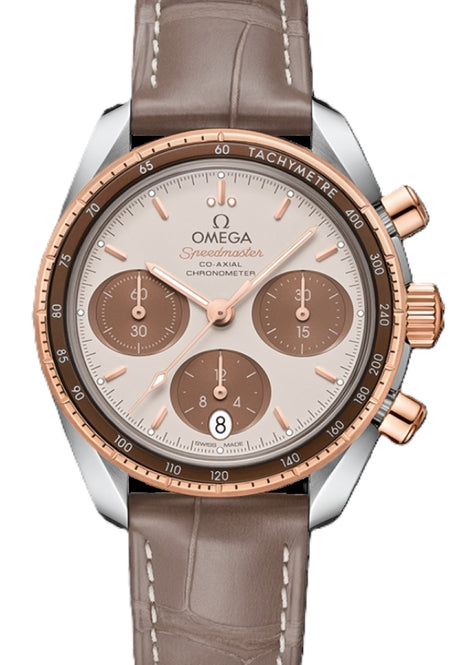 Omega Speedmaster Co-Axial Chronograph 38mm Biały Złoto/Stal