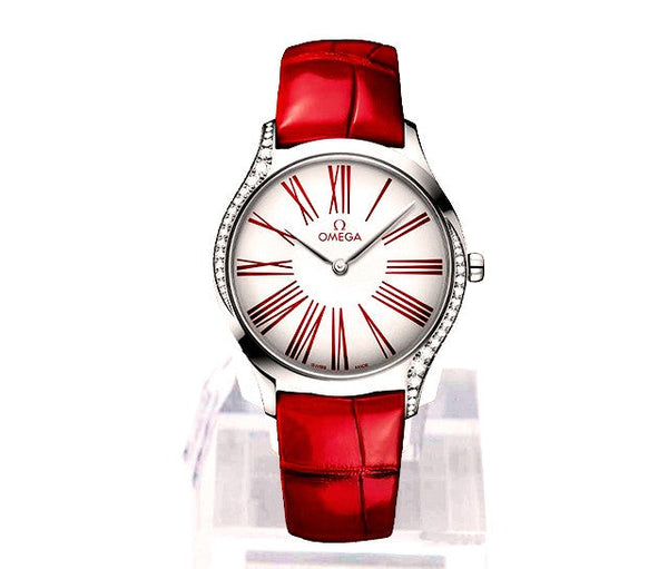 Omega De Ville Tresor Bialy 36 mm Stal