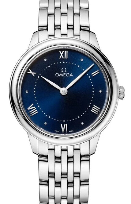 Omega De Ville Prestige Niebieski 30 mm Stal