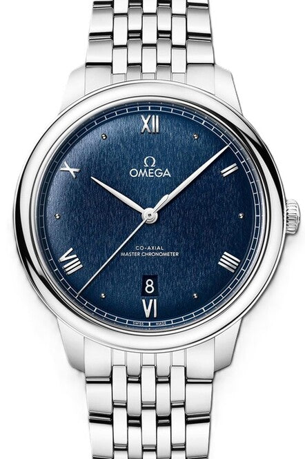 Omega De Ville Prestige Niebieski 40 mm Stal