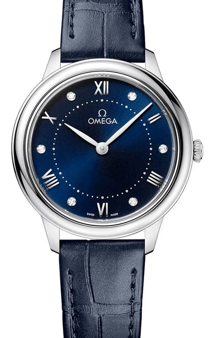 Omega De Ville Prestige Niebieski 30 mm Stal
