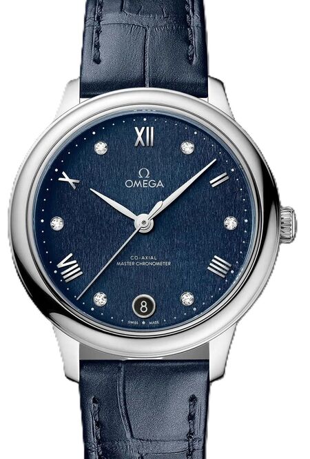 Omega De Ville Prestige Niebieski 34 mm Stal