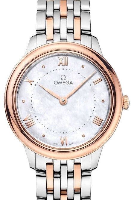 Omega De Ville Prestige Masa perlowa 30 mm Zloto/Stal