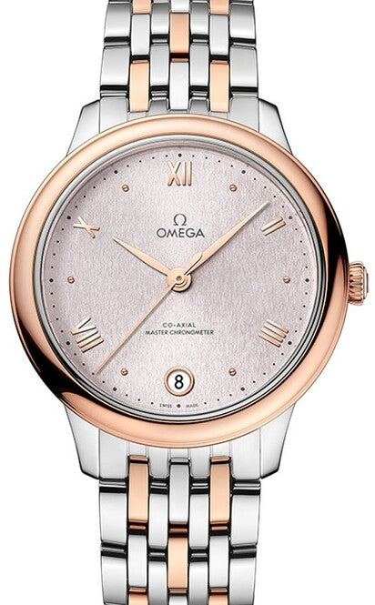 Omega De Ville Prestige Rozowy 34 mm Zloto/Stal