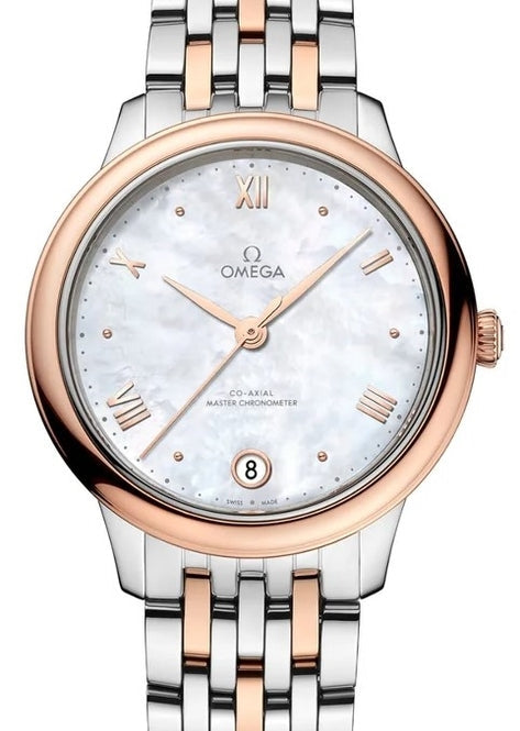 Omega De Ville Prestige Masa perlowa 34 mm Zloto/Stal